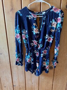 Floral Romper XS Summer Boho Festival One Piece Outfit Cute Ruffle